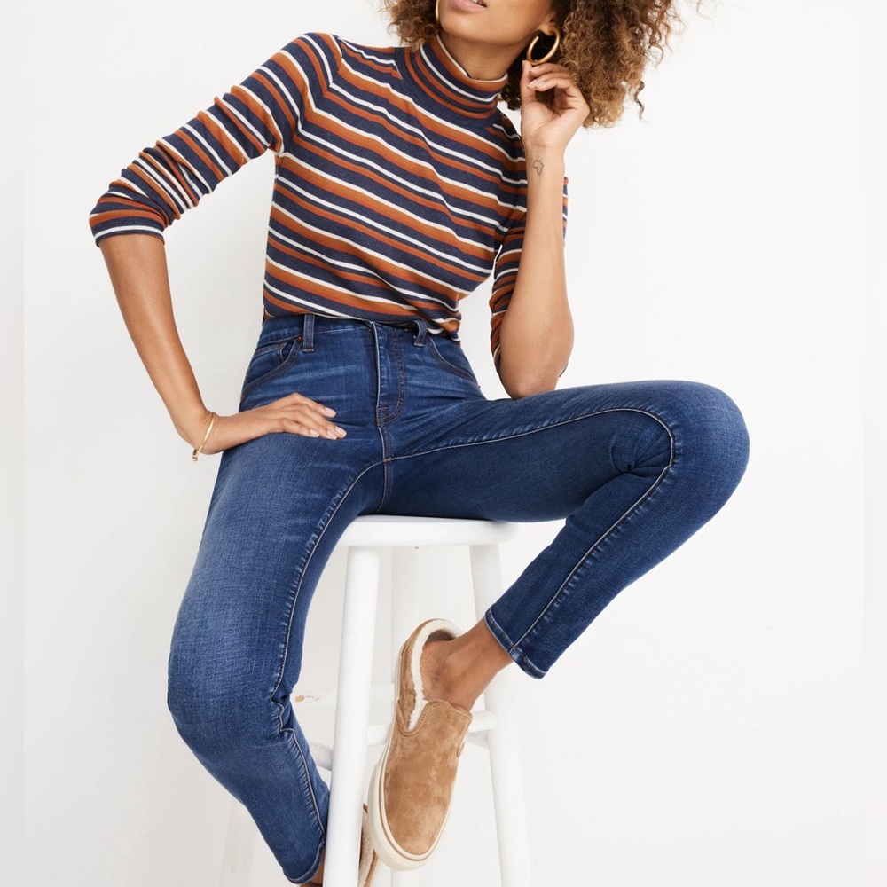 {{madewell}} 10" High-Rise Skinny Jeans in Tarren Wash: THERMOLITE® Edition